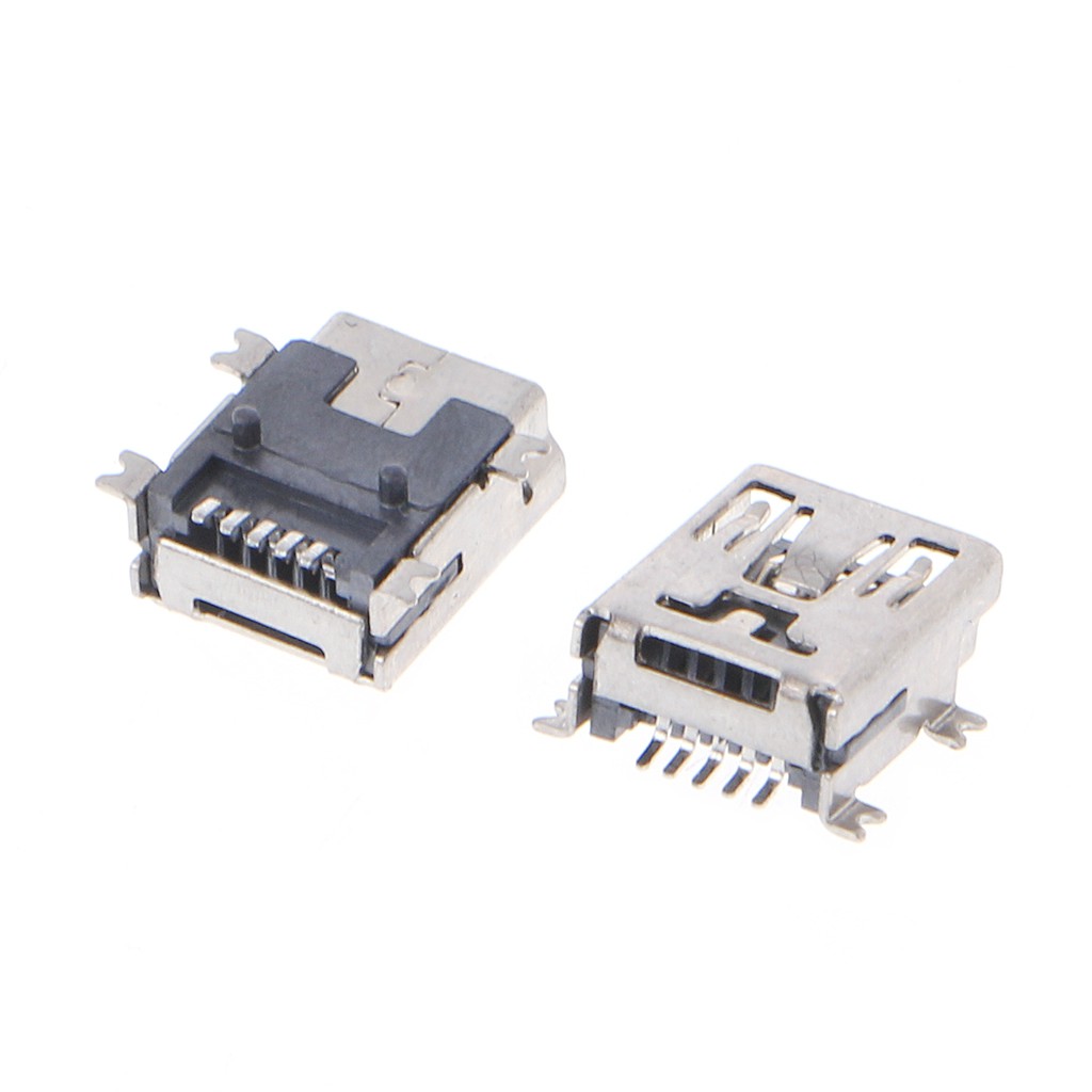 10 Pcs Mini USB Type B 5 Pin Female Socket Connector For Mobile Phone Charging
