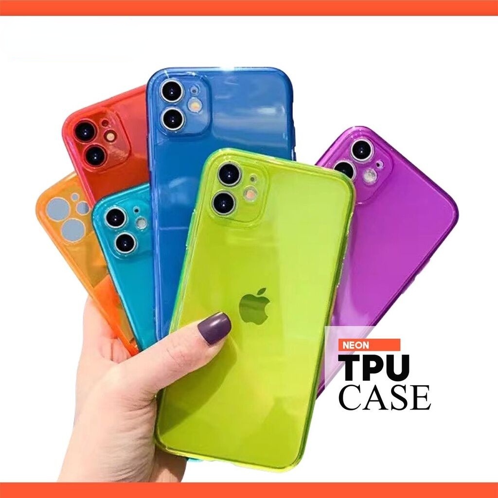 Ốp Điện Thoại TPU Neon Cho 13 12 11 Pro MAX Mini XS MAX XR X 10 8 7 6s 6 Plus SE 2020
