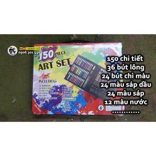 Bộ bút màu siêu to khổng lồ 150 chi tiết. Bao gồm: bút lông màu, bút sáp, bút chì, màu nước, tẩy, chuốt