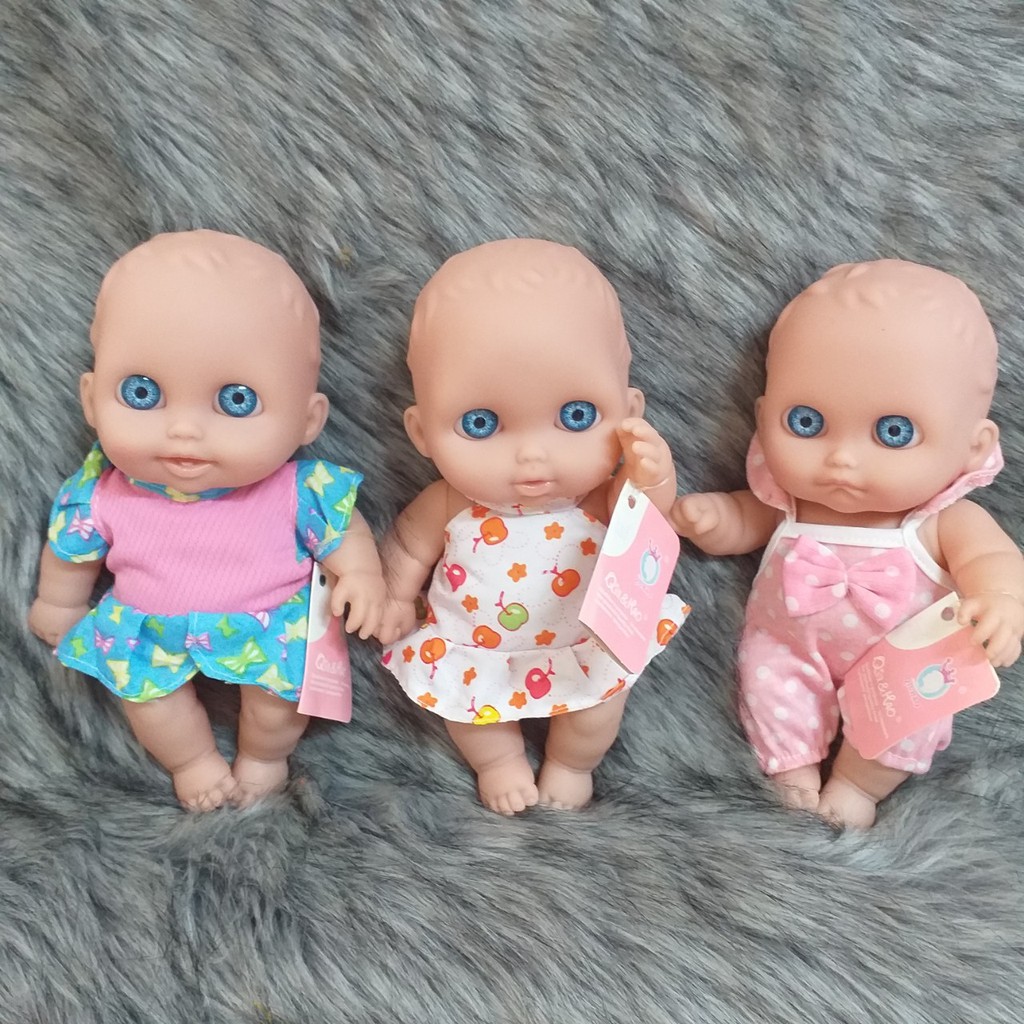 Búp Bê Nhựa Cao Cấp Tái Sinh 21 cm mắt 3D - Cute Baby Full Silicon Doll 8 Inch