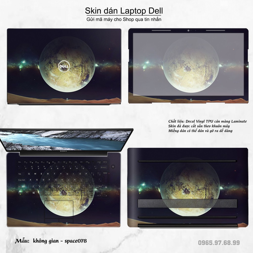 Skin dán Laptop Dell in hình không gian nhiều mẫu 13 (inbox mã máy cho Shop)