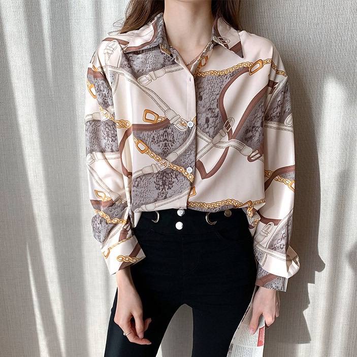 Áo Sơ Mi Lụa In Hình Họa Tiết Tay Dài Phong Cách Sang Trọng Quý Phái | smide Clothing
