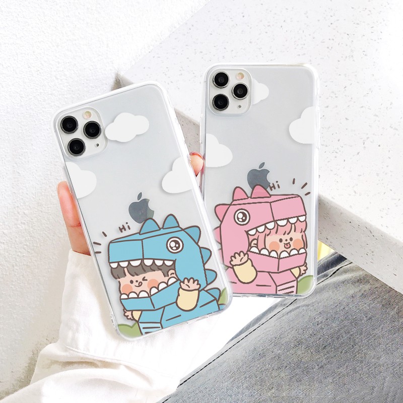 Ốp lưng iphone Couple Khủng long viền trong chống ố 5/6/6plus/6s/6splus/7/7plus/8/8plus/x/xs/11/12/pro/max/plus/promax | BigBuy360 - bigbuy360.vn