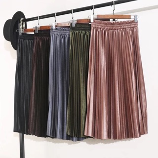 CHÂN VÁY NHUNG XẾP LY