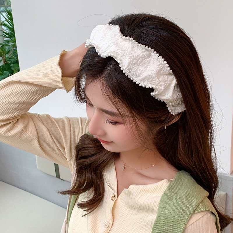 Băng Đô Nơ Đính Ngọc Trai Phong Cách Hàn Quốc Dành Cho Nữ