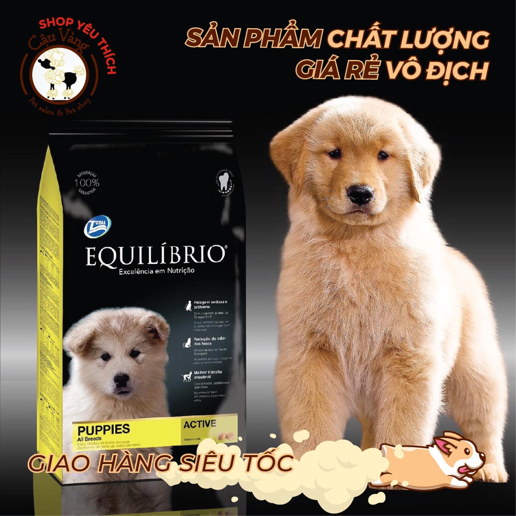 Thức ăn chó hỗn hợp hoàn chỉnh cho chó con EQUILIBRIO puppies túi 2kg