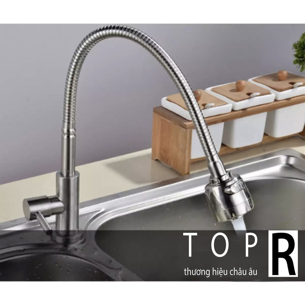Vòi rửa bát đơn lạnh Inox 304 TOP R - Thương hiệu châu âu