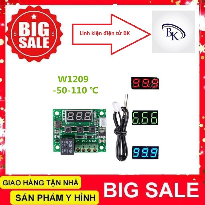 Module Khống Chế Nhiệt Độ W1209 mạch ấp trứng -linhkiendientubk