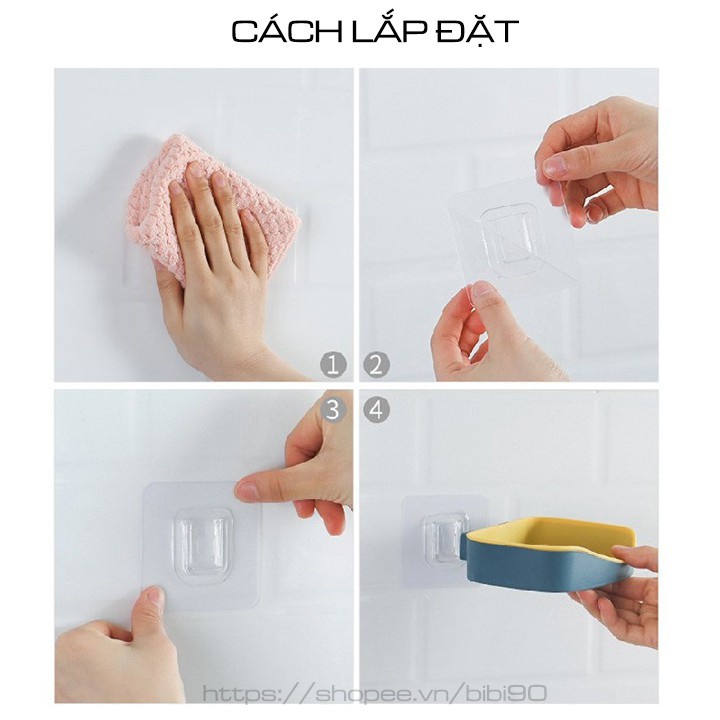 Khay Để Xà Phòng Dán Tường - Hộp Đựng Xà Bông Gắn Tường 2 Lớp Có Rãnh Thoát Nước 88293