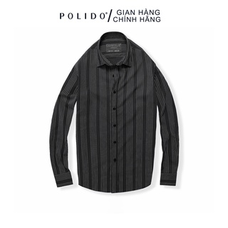 Áo Sơ Mi Nam Bamboo Kẻ Sọc CEFFYLO 2 Màu Đen Vải Sợi Tre Thoáng Mát Form Slimfit Thanh Lịch Hiện Đại.