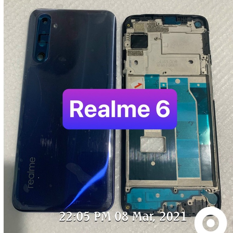 bộ vỏ Realme 6 - bộ gồm lưng,sườn,xương,phím âm lượng