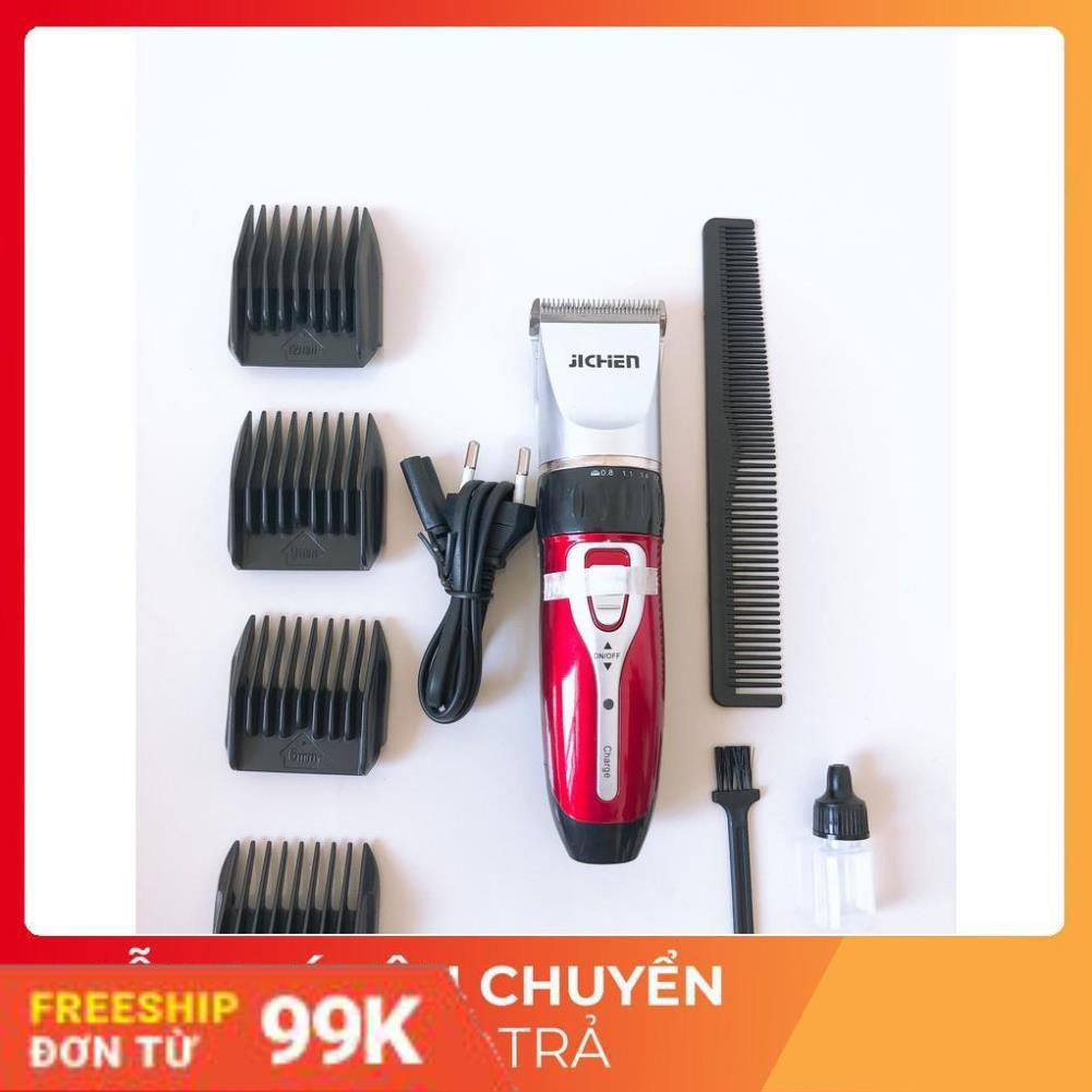 [Giảm 50%]  Tông Đơ Cắt Tóc Gia Đình JICHEN Tặng Lược ( Màu Đỏ )