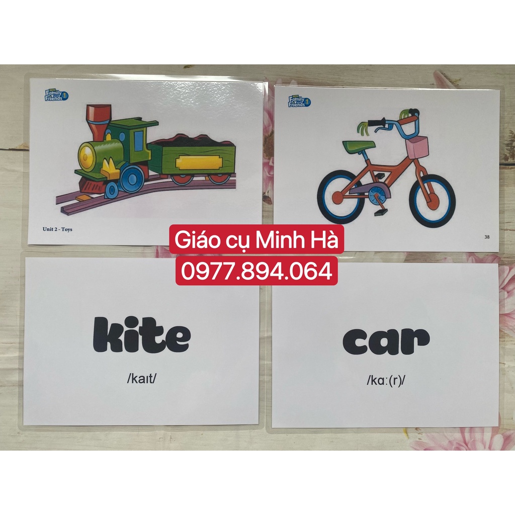 Flashcards Family and Friends 1-phiên bản 2nd-183 thẻ ép plastic