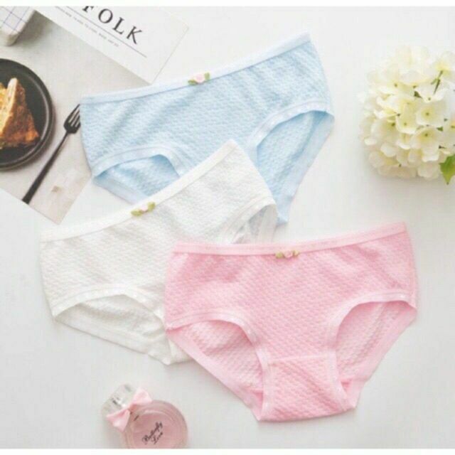 [Mã 12FASHIONSALE1 giảm 10K đơn 50K] QUẦN LÓT COTTON THÔNG THOÁNG MỀM MỊN ĐÍNH NƠ HOA | BigBuy360 - bigbuy360.vn