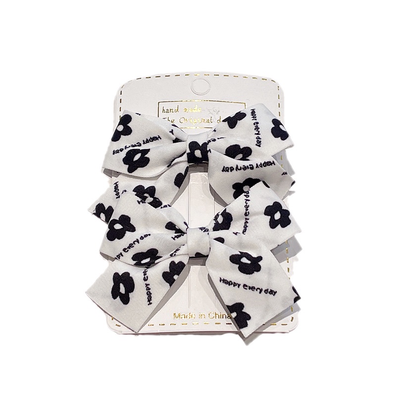 Kẹp Tóc Ruy Băng Họa Tiết Hoa Dễ Thương Dành Cho Bé Gái