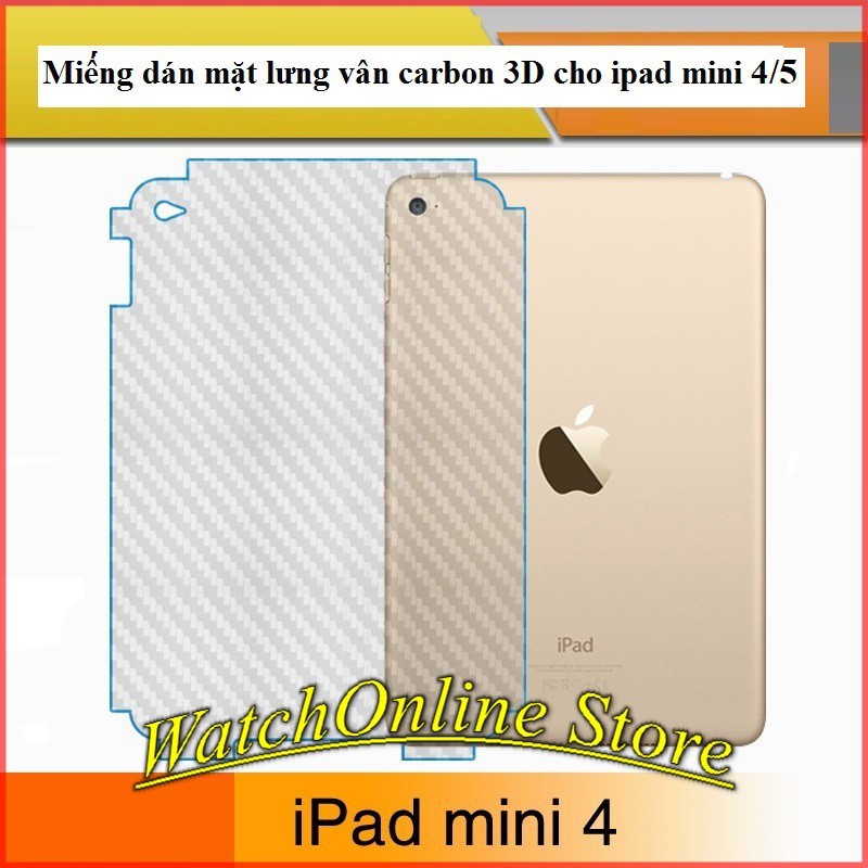 Miếng dán mặt lưng vân Carbon 3D cho iPad Mini 4/5