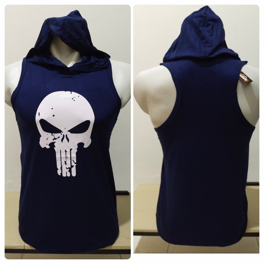 Áo Hoodie Sát Nách In Hình Punisher Cá Tính Cho Nam