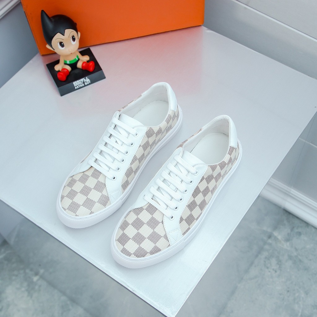 Giày sneakers nam da thật Louis Vuitton LV họa tiết cổ điển kết hợp với màu sắc hiện đại mang đến phong cách mới