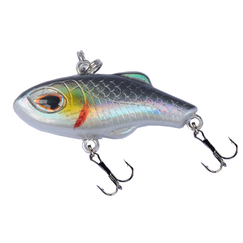 3.5cm/5g Artificial Sequins VIB Plastic Hard Bait Wobbler 3D Eyes Bionic Bait Simulation Sea Fishing Lures With10# Hook