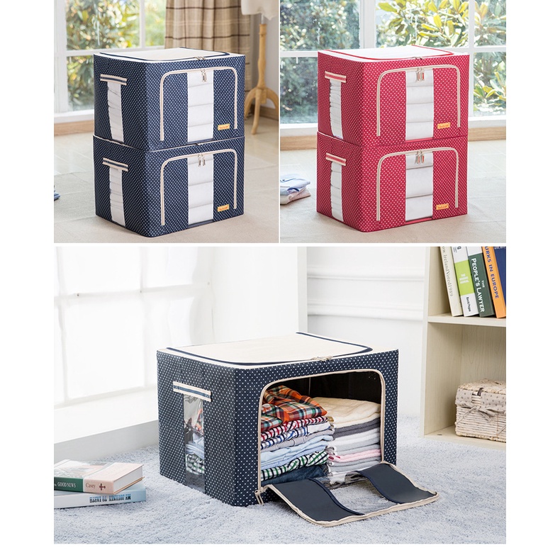 Hộp Vải Đựng Quần Áo Khung Thép Thùng Đựng Quần Áo Chăn Màn Đồ Lót Đồ Chơi Hộp Đa Năng Kích Thước Lớn 88306 SIÊU THỊ 88