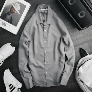 Áo sơ mi nam nữ dài tay unisex sơ mi form rộng vải lụa thái chống bai xù