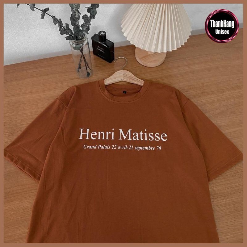 Áo thun tay lỡ unisex logo tay Henri Matisse