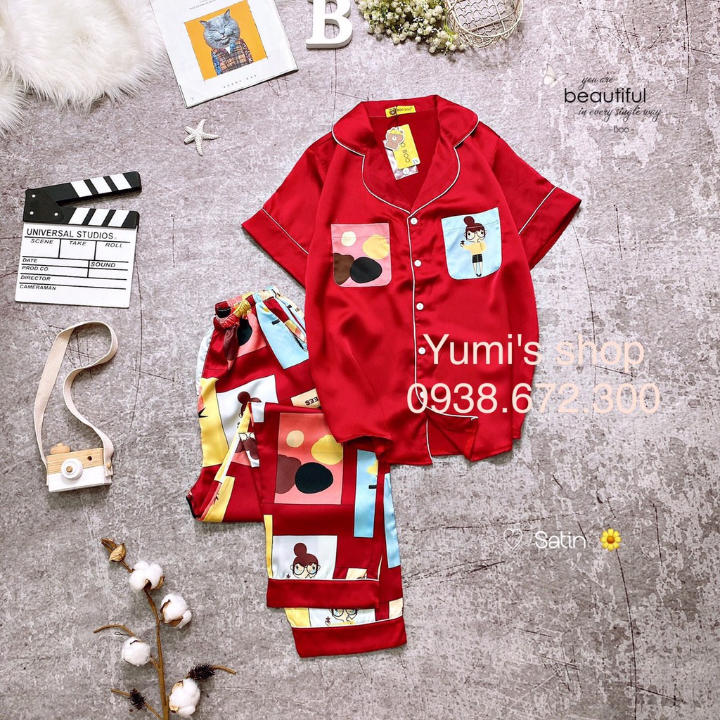 Pijama satin dài hình, giá siêu rẻ, cam kết chất lượng, hình ảnh thật, pijama loại 1