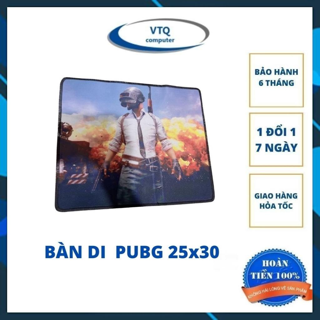 Bàn di chuột lót chuột cỡ 25X30cm hình PUBG bo viền chất liệu vải tốt