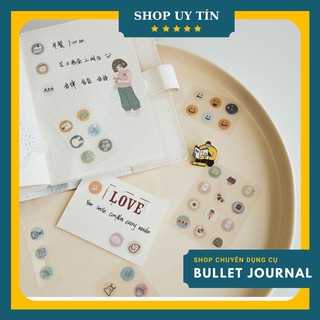 Sticker dán tròn Togu nhiều hình dán sổ chống nước làm bullet journal cute