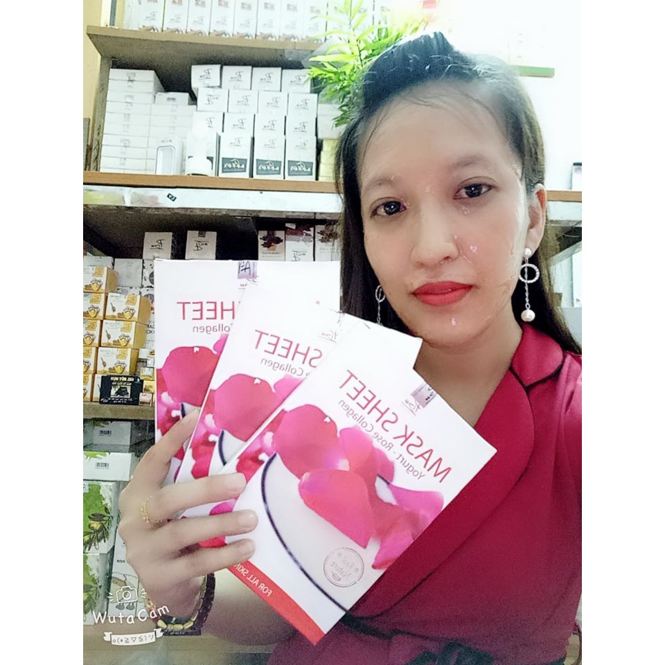 [UY TÍN ] Mặt Nạ Sữa Chua Hoa Hồng Pizu (Mask Sheet Yogurt - Rose Collagen)