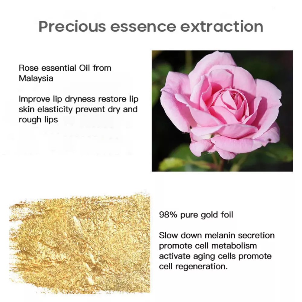 [Hàng mới về] Son dưỡng môi chứa tinh dầu hoa hồng và vàng 24k thay đổi màu sắc theo nhiệt độ dưỡng ẩm cho môi | BigBuy360 - bigbuy360.vn