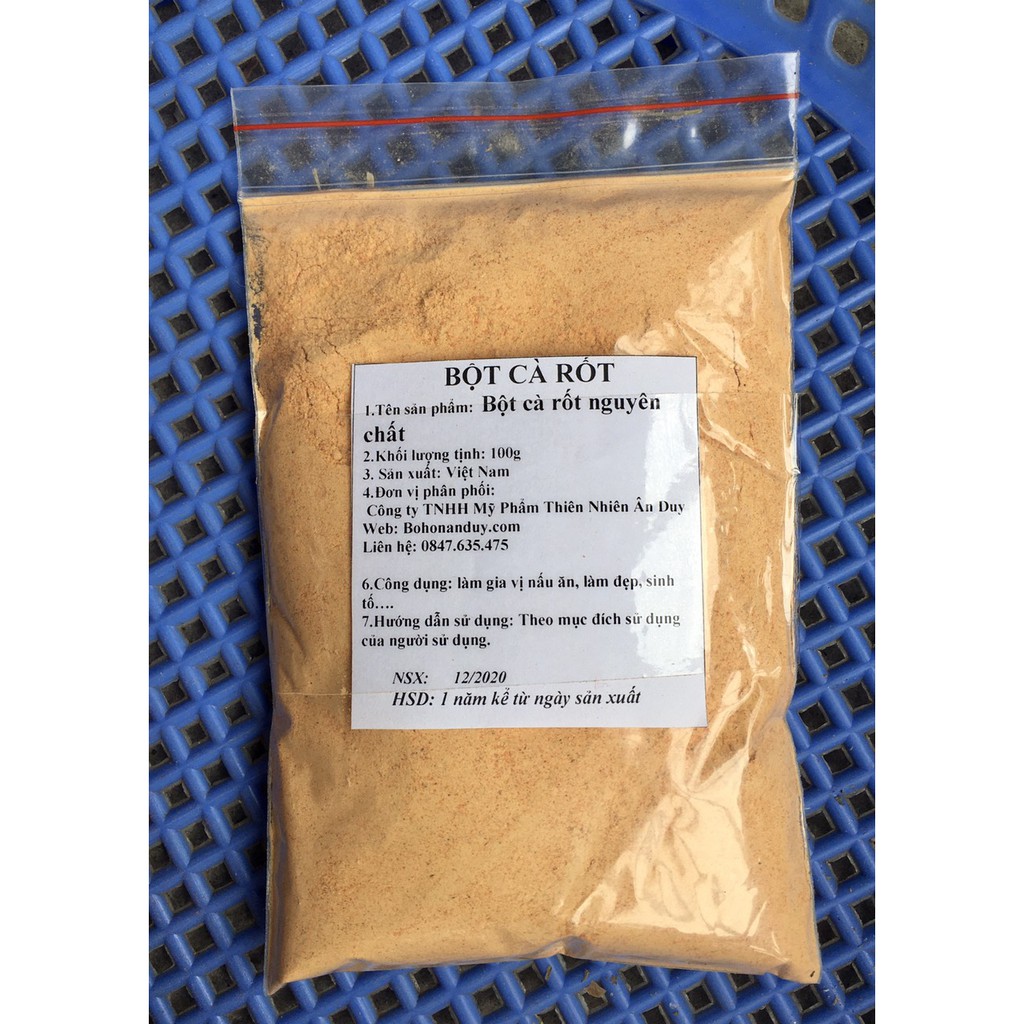 BỘT CÀ RỐT NGUYÊN CHẤT LOẠI I 100g