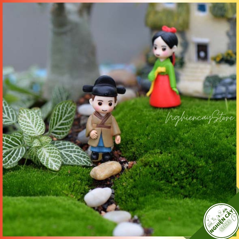 Phụ kiện Cặp đôi Hanbok trang trí tiểu cảnh, cây cảnh, sen đá