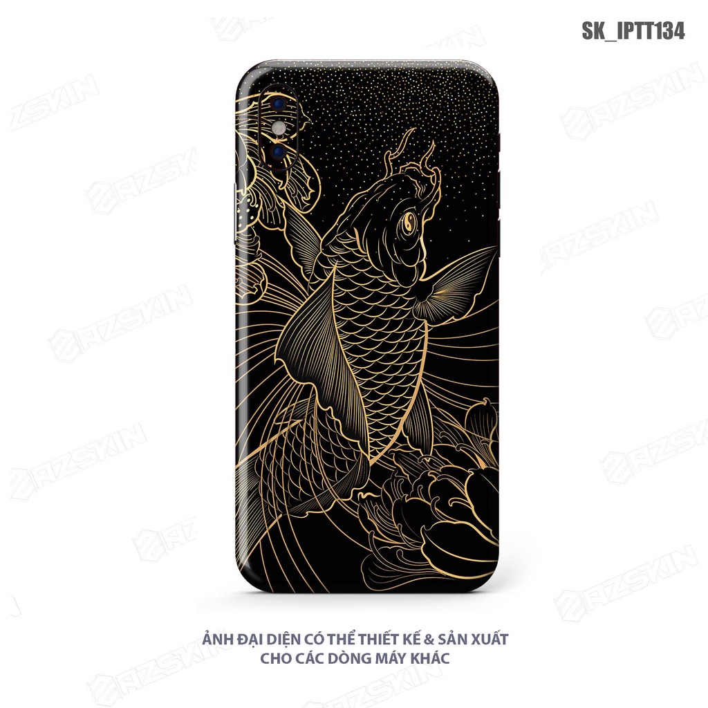 Miếng Dán Skin Cá Chép Tattoo IPhone 7/14 Pro Max |SK_IPTT134| Chất Liệu Cao Cấp, Hình In sắc Nét, Cán Film Chống Xước