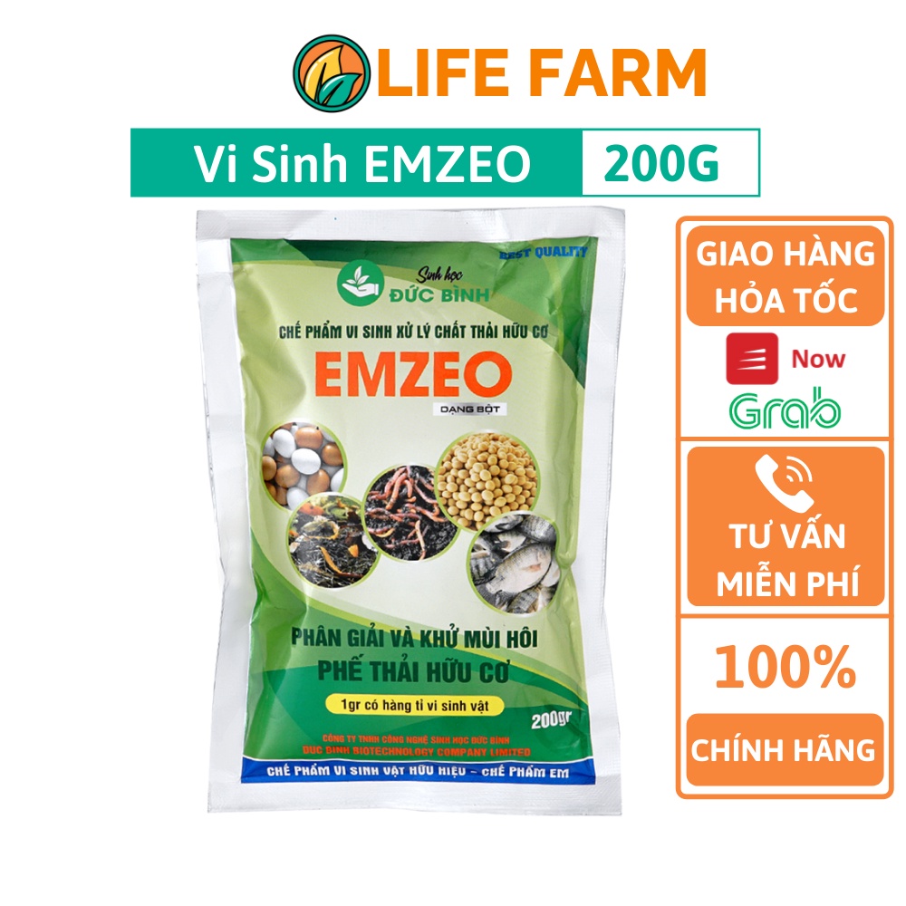 Chế Phẩm Vi Sinh EMZEO Ủ Phân Và Rác Hữu Cơ- Gói 200gr (CEZ-001)