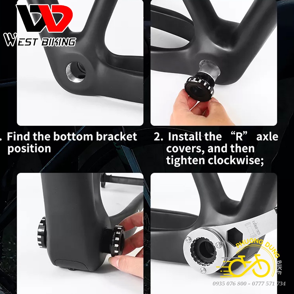 Trục giữa cốt rỗng xe đạp BB WEST BIKING
