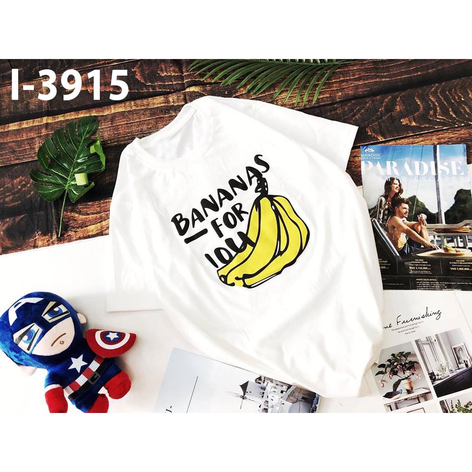 Áo Thun Nữ Unisex In Hình Trái Chuối Chữ BANANA DLX