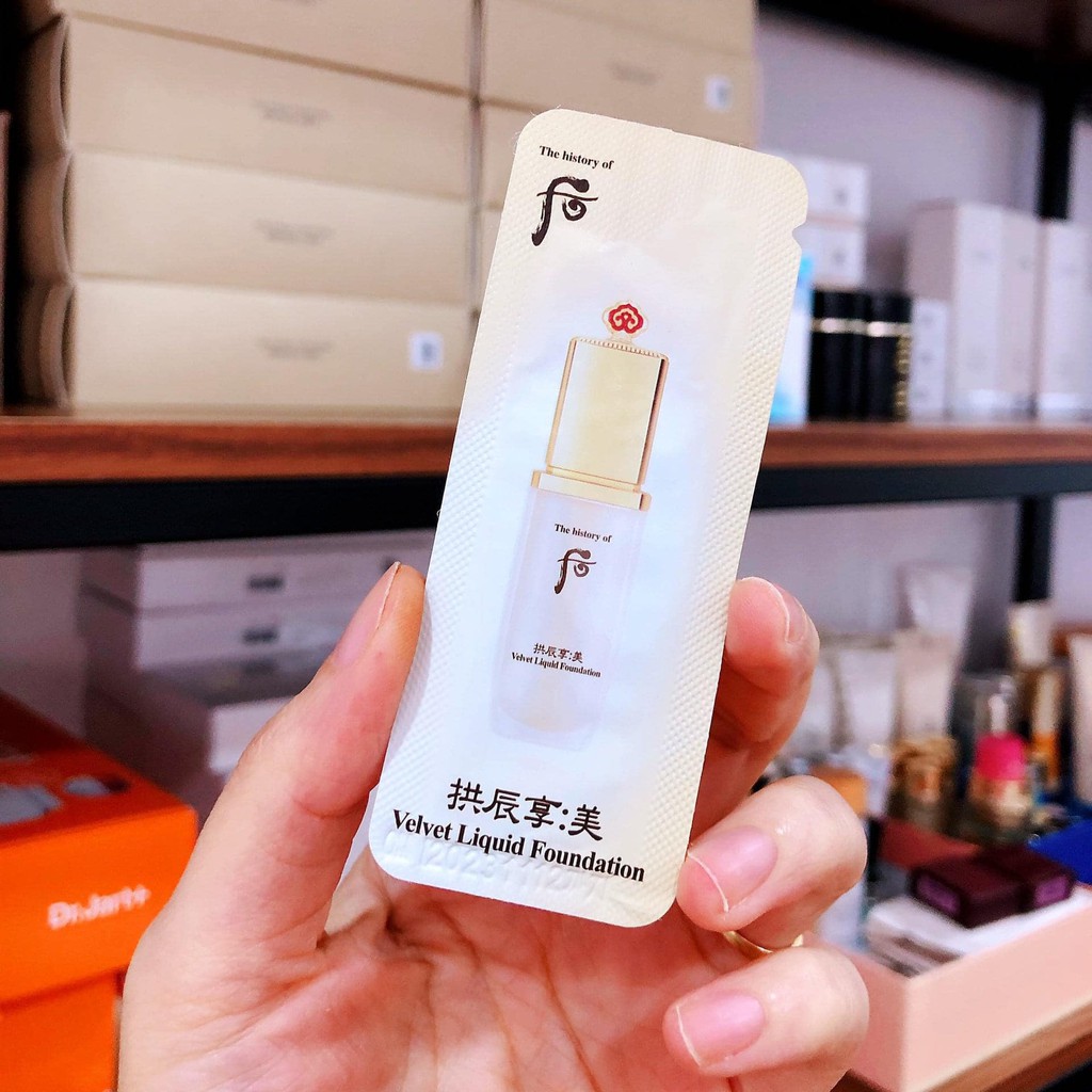 10 gói kem nền Whoo Velvet Liquid Foundation