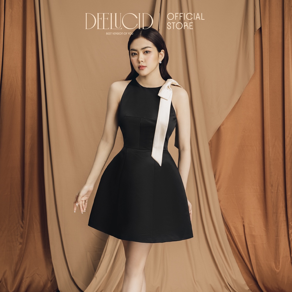 Váy Ngắn Đen Glamour Back Lucid Dáng Chữ A