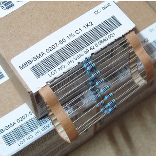 Điện trở vạch màu 1.2k 1k2 1/4w kích thước 2.5 x 6.5mm