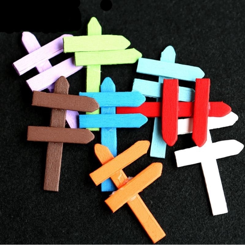 Set 10 biển chỉ dẫn gỗ trang trí tiểu cảnh sân vườn