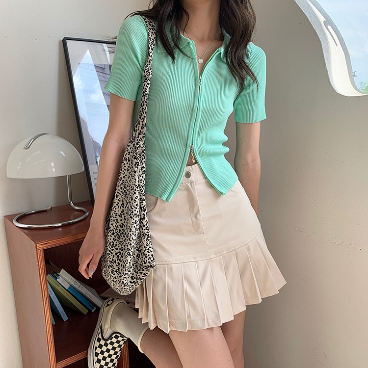 Chân Váy Chữ A Xếp Ly Màu Trơn Thời Trang Mùa Hè Hàn Quốc 3 Màu Tùy Chọn | BigBuy360 - bigbuy360.vn