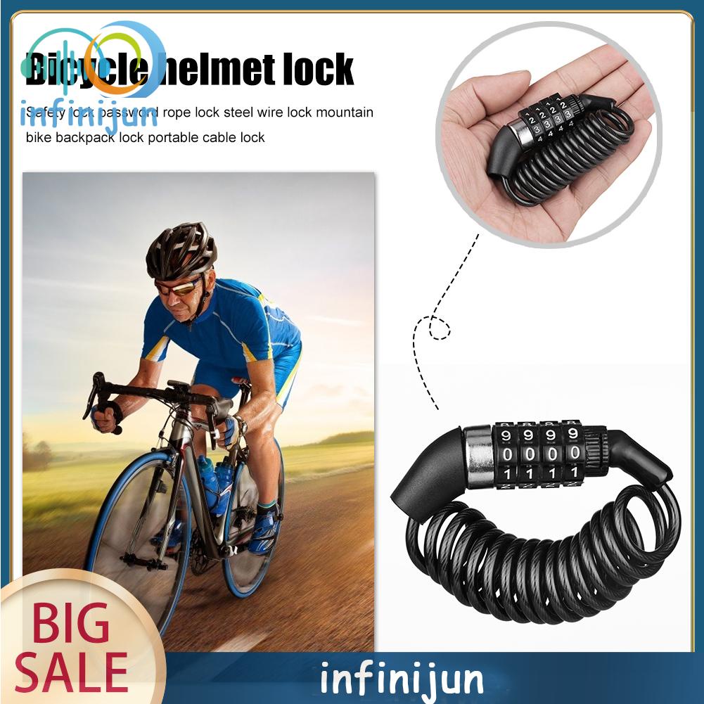 Ổ Khóa Nón Bảo Hiểm 4 Chữ Số Kèm Dây Thép Chuyên Dụng Cho Xe Đạp