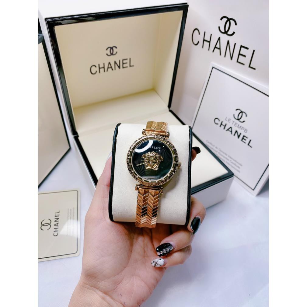 Đồng hồ nữ VS dây thép không gỉ, tặng box, thẻ bảo hành 12 tháng - Versace
