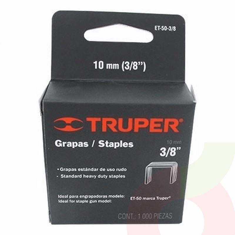 Hộp 1000 Ghim Đinh Chữ U - 3/8  ET-50-3/8 TRUPER 17967 - HÀNG CHÍNH HÃNG