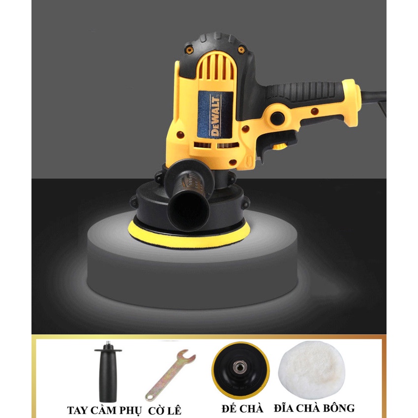Máy đánh bóng DEWALT 850W dùng đánh bóng chà nhám otô, xe máy, gỗ, nhựa,....Kèm 2 miếng bông thay thế