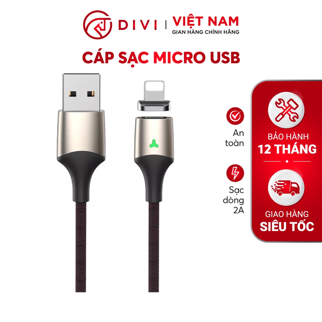 Dây Cáp Sạc Micro USB Dùng Cho Điện Thoại Android DIVI P511 Siêu Bền Hộ Trợ Nhiều Dòng Điện Thoại Android - Chính hãng