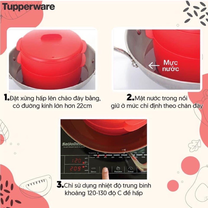 Tupperware <3 Xửng hấp 1 Tầng có nắp Steam It