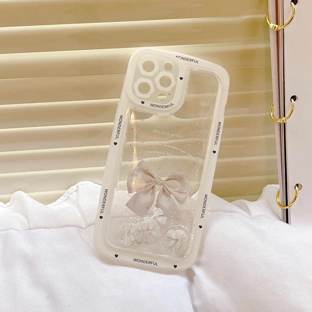 Ốp Điện Thoại Dẻo Họa Tiết Hoạt Hình Có Nước Kim Tuyến Lấp Lánh Chống Rơi Cho iPhone 14 / 13 / 12PRO MAX / 11 / 13PRO MAX