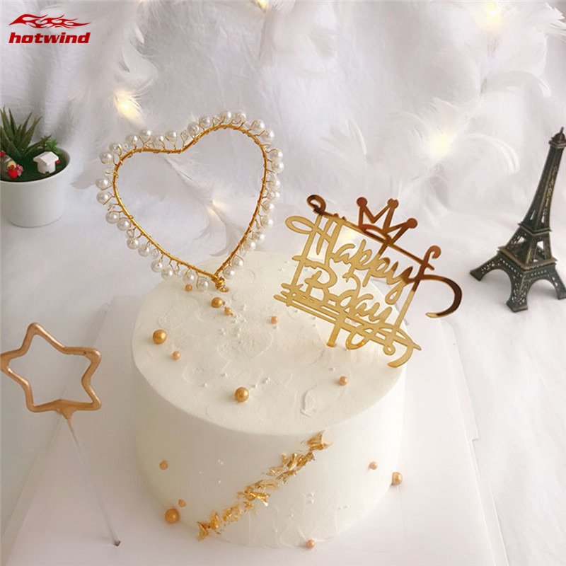 HW Chữ Happy Birthday Gắn Trang Trí Bánh Kem
